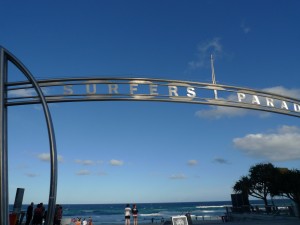 The Entrance to Surfers Paradise beach.