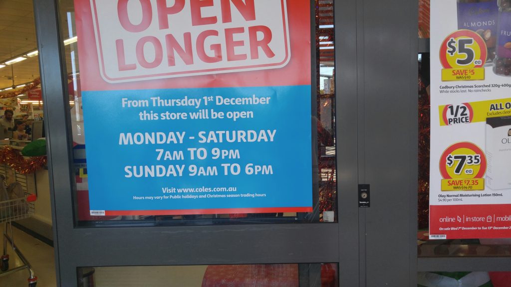 Coles got an extended trading hours