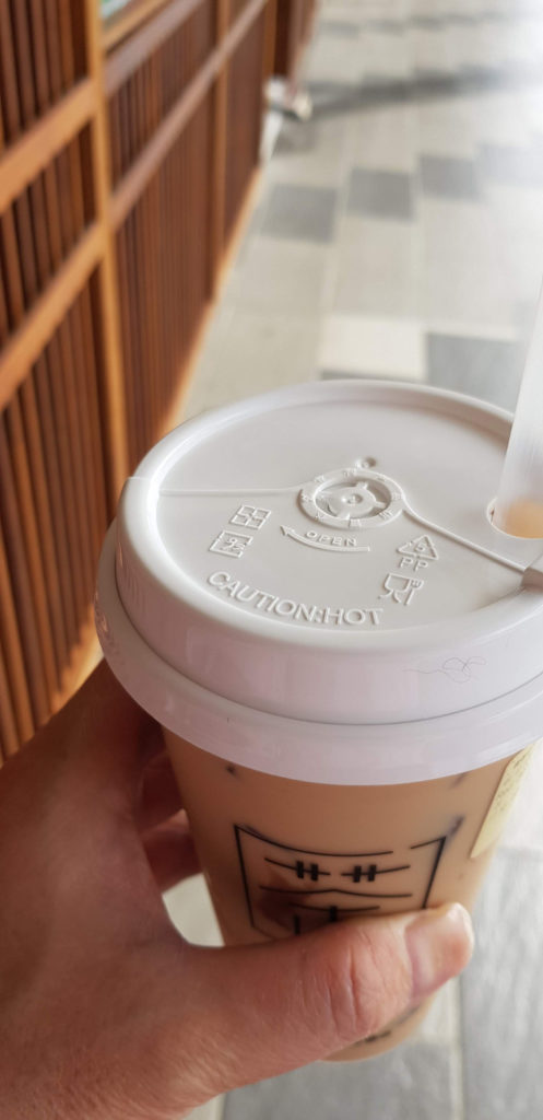 the honey milk tea with pearls